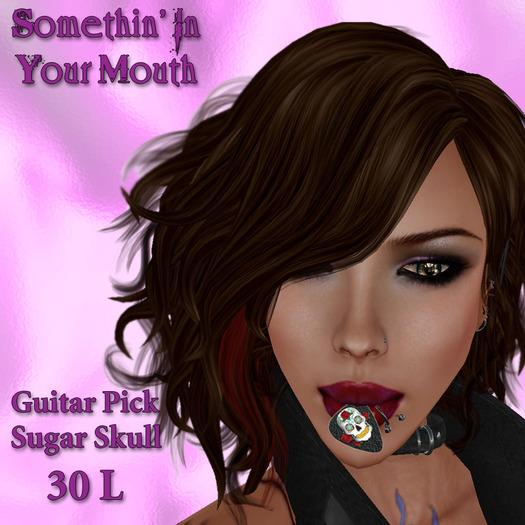 Second Life Marketplace Somethin' In Your MouthGuitar Pick SugarSkull